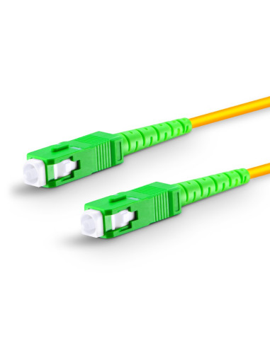 Fiberstore| Buy SMSCSX 3m OS2 Single Mode Fiber Patch Cable SC APC to SC APC Simplex 9/125μm Riser (OFNR) Tight-Buffered Yellow|