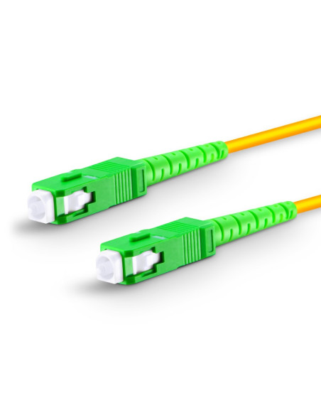 Fiberstore| Buy SMSCSX 3m OS2 Single Mode Fiber Patch Cable SC APC to SC APC Simplex 9/125μm Riser (OFNR) Tight-Buffered Yellow|