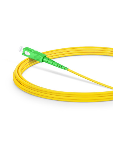 Fiberstore| Buy SMSCSX 3m OS2 Single Mode Fiber Patch Cable SC APC to SC APC Simplex 9/125μm Riser (OFNR) Tight-Buffered Yellow|