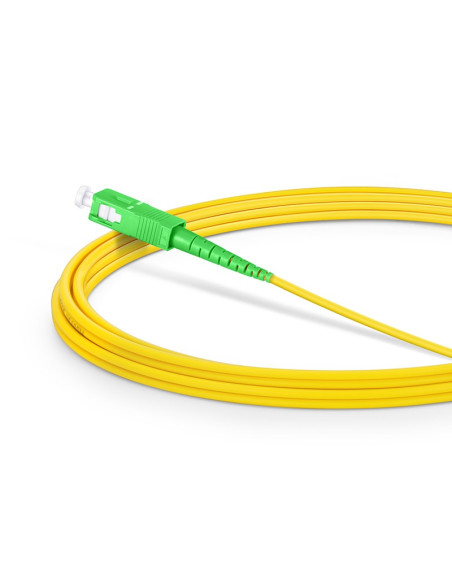 Fiberstore| Buy SMSCSX 3m OS2 Single Mode Fiber Patch Cable SC APC to SC APC Simplex 9/125μm Riser (OFNR) Tight-Buffered Yellow|