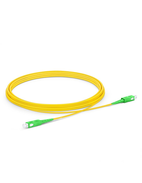 Fiberstore| Buy SMSCSX 3m OS2 Single Mode Fiber Patch Cable SC APC to SC APC Simplex 9/125μm Riser (OFNR) Tight-Buffered Yellow|