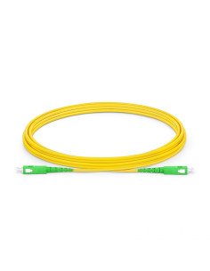 SMSCSX 3M OS2 Single Mode Fiber Patch Cable, SC APC to SC APC Simplex, 9/125μm, Riser (OFNR), Tight-Buffered, Yellow