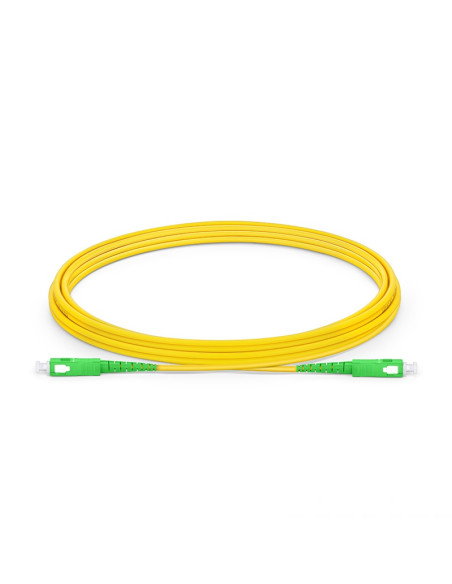 SMSCSX 3M OS2 Single Mode Fiber Patch Cable, SC APC to SC APC Simplex, 9/125μm, Riser (OFNR), Tight-Buffered, Yellow