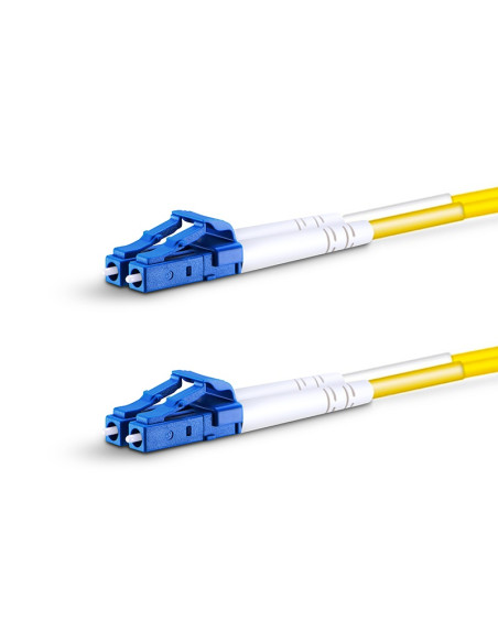 SMLCDX|SMLCDX 2M OS2 Single Mode Fiber Patch Cable, LC UPC Duplex to LC UPC Duplex, 9/125μm, Riser (OFNR), Tight-Buffered, Yello
