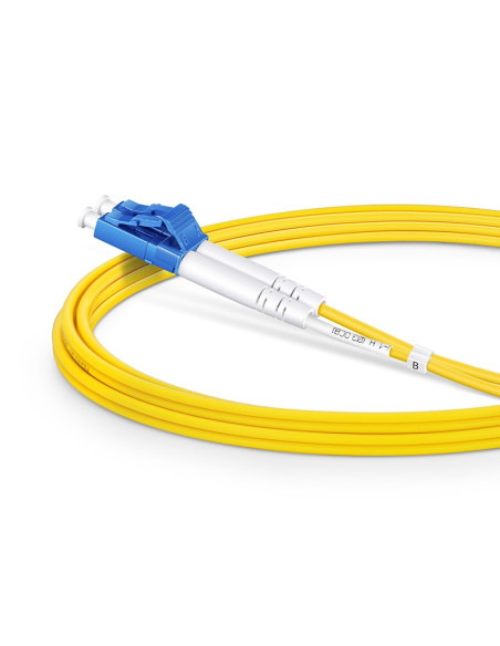 SMLCDX|SMLCDX 2M OS2 Single Mode Fiber Patch Cable, LC UPC Duplex to LC UPC Duplex, 9/125μm, Riser (OFNR), Tight-Buffered, Yello