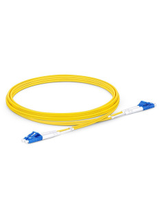 SMLCDX 2m OS2 Single Mode Fiber Patch Cable, LC UPC Duplex to LC UPC Duplex, 9/125μm, Riser (OFNR), Tight-Buffered, Yellow