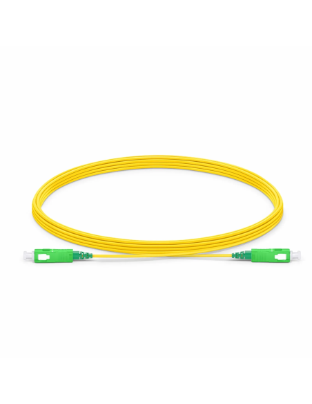 SMSCSXT 5M OS2 Single Mode Fiber Patch Cable SC APC to SC APC Simplex 1 Fiber LSZH 1.2mm Tight-Buffered Yellow