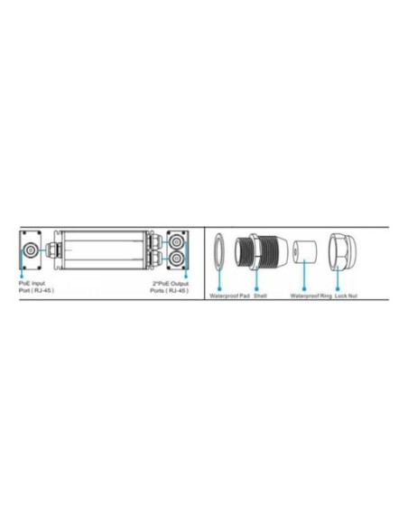 Tycon POE-EXT-GDx2-AT|Buy Tycon POE-EXT-GDx2-AT Outdoor PoE Extender 802.3bt Input to Dual 802.3at Outputs 60W Max IP66 Waterpro