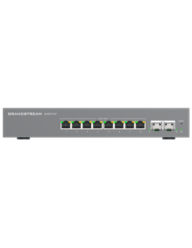 GWN7721P |Grandstream GWN7721P 10-Port Layer 2 Lite Managed Switch 8×2.5G Ethernet PoE  2×10G SFP+  Smart VLAN & QoS SMB Network