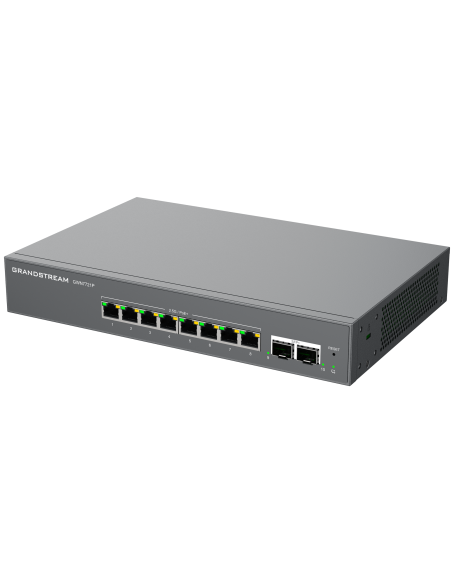 GWN7721P |Grandstream GWN7721P 10-Port Layer 2 Lite Managed Switch 8×2.5G Ethernet PoE  2×10G SFP+  Smart VLAN & QoS SMB Network