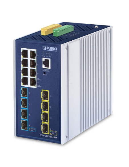 PLANET TSN-6325-8T4S4X Industrial L3 TSN Managed Ethernet Switch 8× Gigabit RJ45 4× 2.5G SFP 4× 10G SFP+