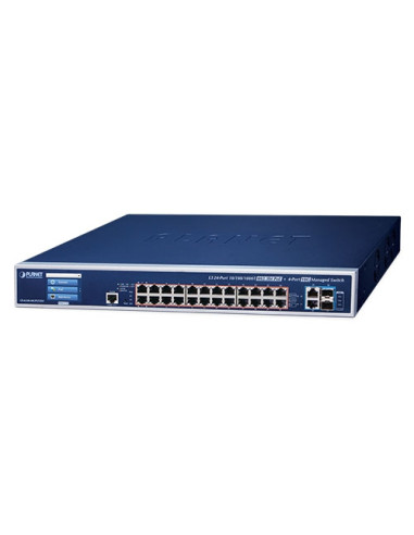 PLANET GS-6320-24UP2T2XV L3 24-Port 802.3bt PoE++ Managed Switch with 10GBASE-T 10G SFP+ and LCD Touch Screen