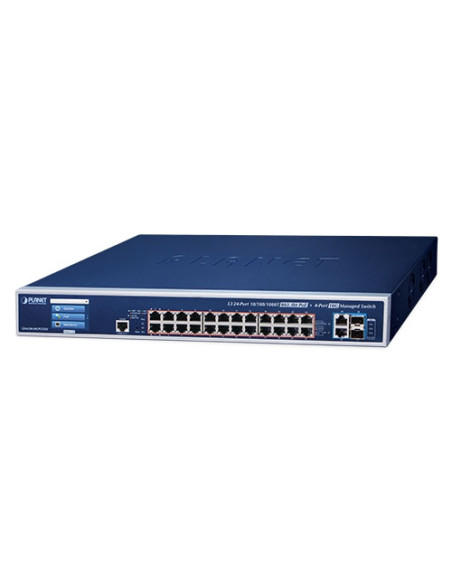 PLANET GS-6320-24UP2T2XV L3 24-Port 802.3bt PoE++ Managed Switch with 10GBASE-T 10G SFP+ and LCD Touch Screen